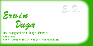 ervin duga business card